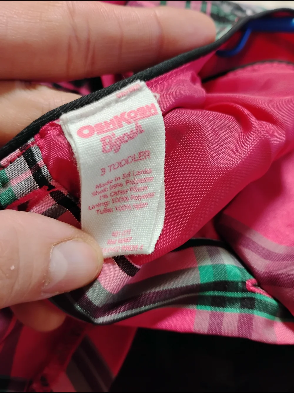 OshKosh B'gosh Pink Plaid Dress with Black & Green Accents